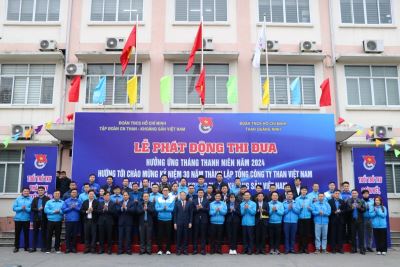 Đoàn thanh niên Công ty tham gia phát động thi đua hưởng ứng Tháng Thanh niên năm 2024, hướng tới chào mừng kỷ niệm 30 năm thành lập Tổng Công ty Than Việt Nam