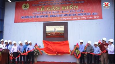 Công đoàn Công ty Kho vận và cảng Cẩm Phả gắn biển công trình chào mừng Đại hội Công đoàn TKV