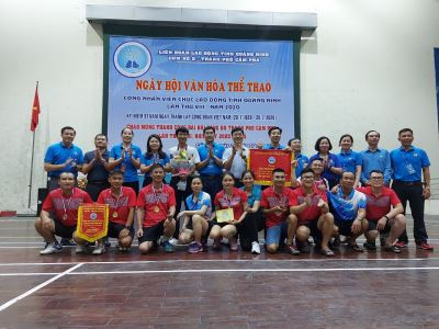 Đoàn VĐV Công ty Kho vận và Cảng Cẩm Phả - Vinacomin giành giải nhất toàn đoàn tại ngày hội VHTT CNVCLĐ Tỉnh Quảng Ninh, Cụm số 2 – TP Cẩm Phả