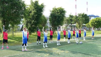 Đội bóng đá nữ Công ty tích cực tập luyện cho giải bóng đá nữ phong trào TKV năm 2025